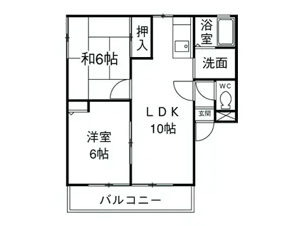 レイエステート(2LDK/1階)の間取り写真