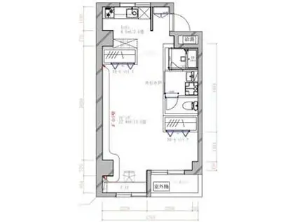 コーシン PART2(ワンルーム/2階)の間取り写真