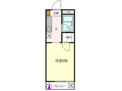 コーポニューライフ(1K/3階)の間取り写真