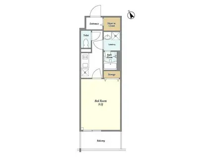 BLUROCK門前仲町(1K/5階)の間取り写真