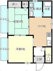 タウニィJUNII(2DK/1階)の間取り写真