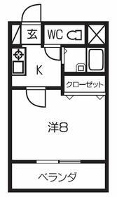 シャトー大塚(1K/2階)の間取り写真