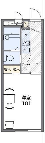 レオパレスティエラⅠ(1K/1階)の間取り写真