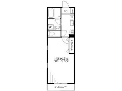 ベルエアー(1K/1階)の間取り写真