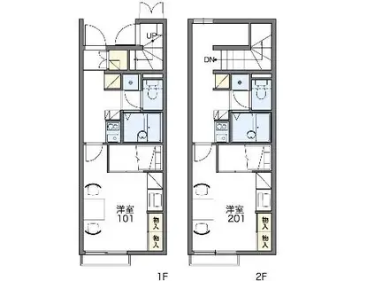 レオパレス菊川(1K/2階)の間取り写真