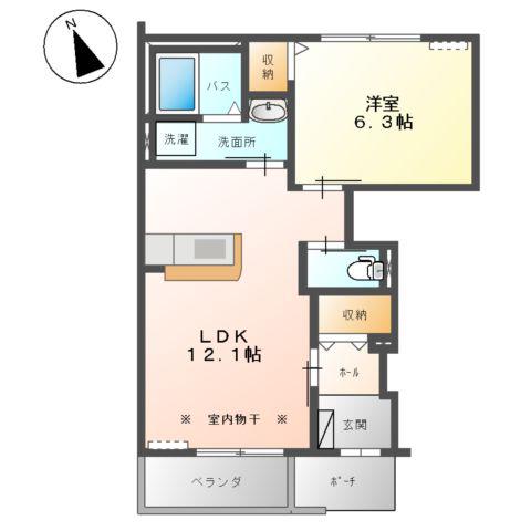 ルーイッヒハウス Ⅰ番館(1LDK/1階)の間取り写真