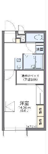 レオパレスシーサイドツインズ(1K/1階)の間取り写真