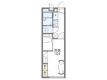 レオパレスミラドール十塚A(1K/2階)の間取り写真