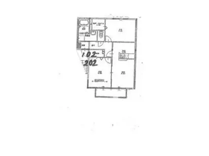 グランシャリオⅢ(2DK/2階)の間取り写真