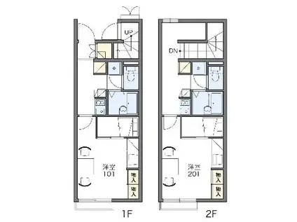 レオパレスメルベーユ(1K/2階)の間取り写真