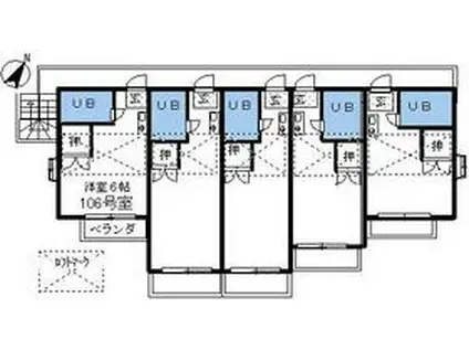 エクセルさちが丘Ⅱ(ワンルーム/1階)の間取り写真