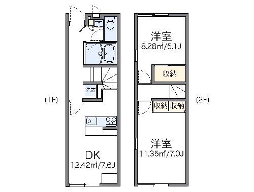 レオパレスアモーレ(2DK/1階)の間取り写真