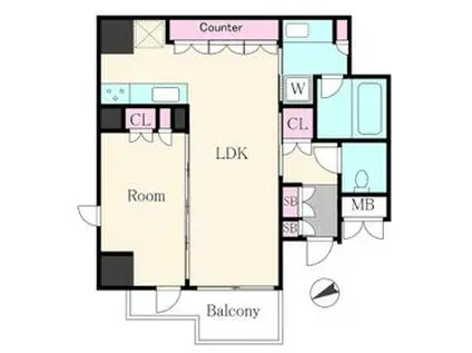 ジオ四谷三栄町(1LDK/3階)の間取り写真