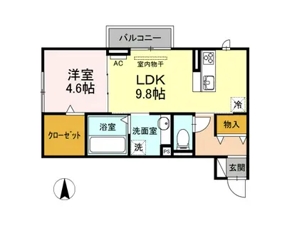 エミール A(1LDK/2階)の間取り写真