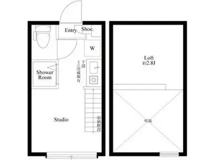 ハーモニーテラス上高井戸Ⅳ(ワンルーム/1階)の間取り写真