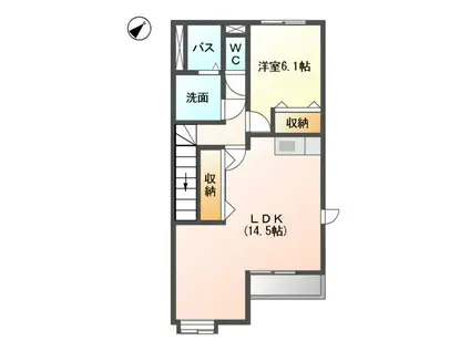 レジェンド(1LDK/2階)の間取り写真
