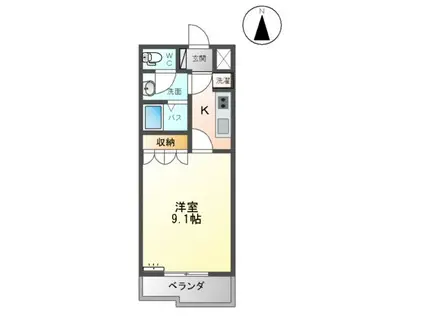 グランティス(1K/1階)の間取り写真