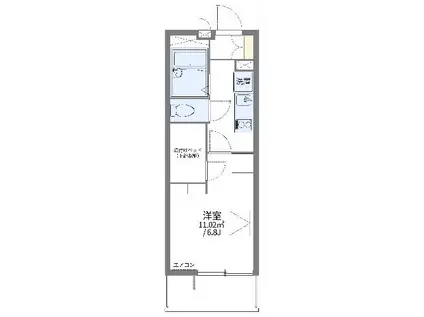 レオパレスヒルフォート(1K/3階)の間取り写真