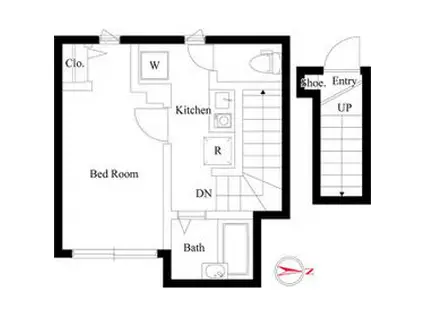 リブタス中野江原町(1K/2階)の間取り写真