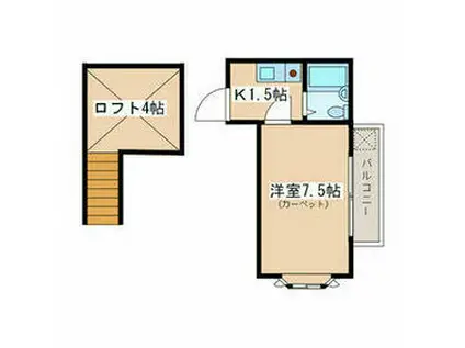 イーストウェル長津田(1K/1階)の間取り写真