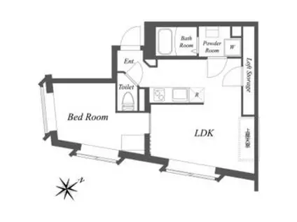 EXAM中目黒3(1LDK/4階)の間取り写真