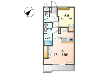 アップステージ1(1LDK/2階)の間取り写真