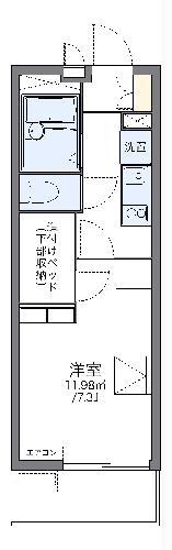 レオパレス錦(1K/3階)の間取り写真