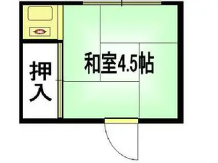 第一月岡荘(ワンルーム/2階)の間取り写真