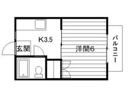 ひかりコーポ(1K/2階)の間取り写真