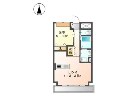 GNO.1美女神(1LDK/4階)の間取り写真