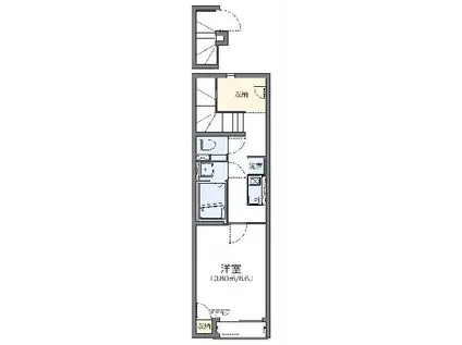 レオネクストK ひかりⅡ(1K/2階)の間取り写真