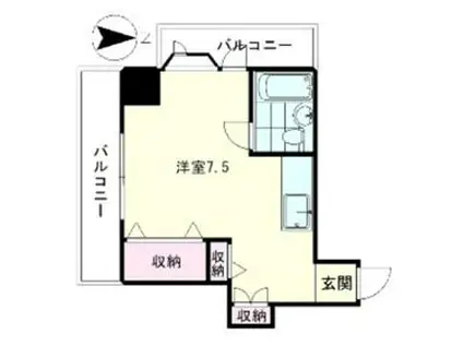 カル・フール瀬田(ワンルーム/4階)の間取り写真