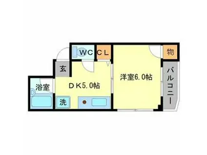 エルドラード箕面Ⅱ(1DK/1階)の間取り写真