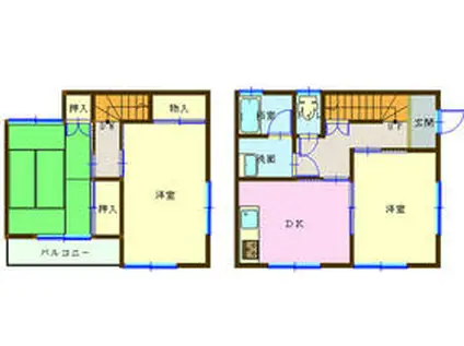 南テラスハウス(3DK)の間取り写真
