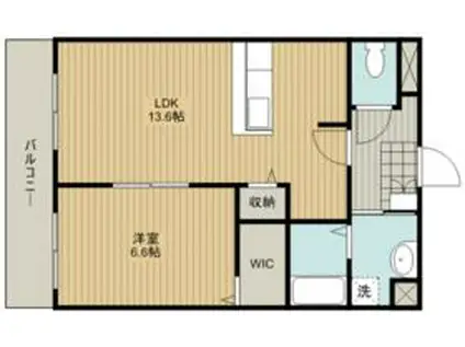 田畑ハイツ それいゆⅡ(1LDK/2階)の間取り写真