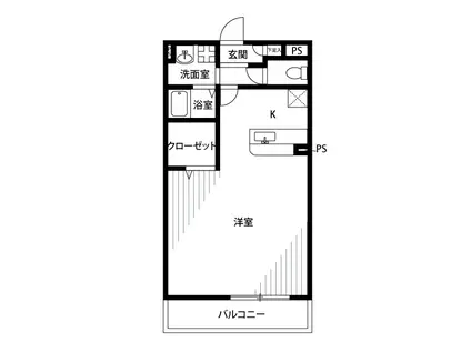 アムール グランメール(1K/2階)の間取り写真