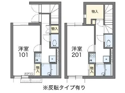 レオネクストリヴェールⅢ(1K/1階)の間取り写真
