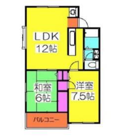メゾン弥生(2LDK/1階)の間取り写真