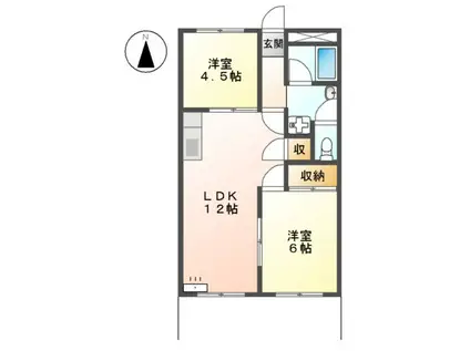 サンコーポ(2LDK/1階)の間取り写真