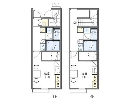 レオパレスグランドール(1K/2階)の間取り写真