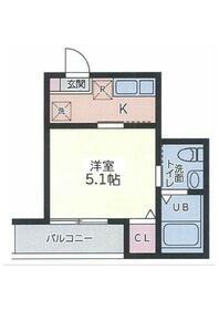 シャトーライフ横浜1(1K/3階)の間取り写真