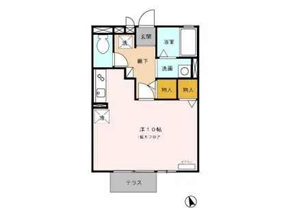 ファミールハイムC(ワンルーム/1階)の間取り写真