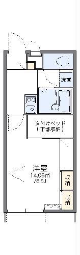 レオパレスハピネス安中(1K/1階)の間取り写真