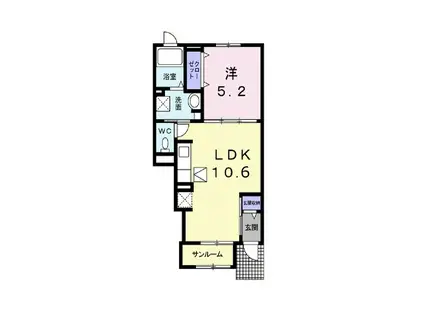 フェリーチェ国済寺(1LDK/1階)の間取り写真