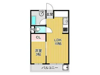 日吉第3コーポA棟(1LDK/4階)の間取り写真