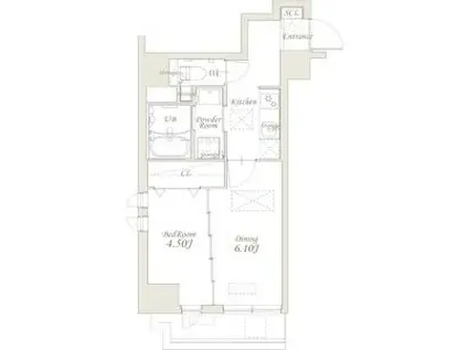 グランカーサ錦糸町 旧スプランディッド錦糸町Ⅰ(1DK/5階)の間取り写真