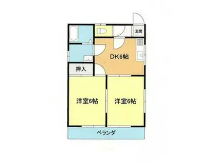 テヅカハイツ(2DK/2階)の間取り写真