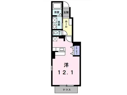 エテルノコリーナ(ワンルーム/1階)の間取り写真