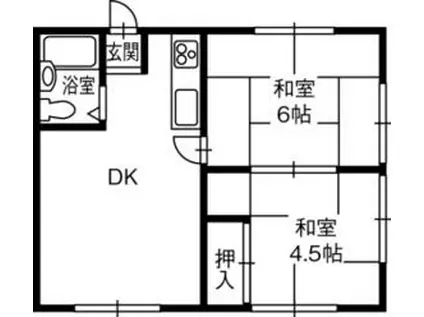 大谷グリーンヒルハイツ(2DK/2階)の間取り写真