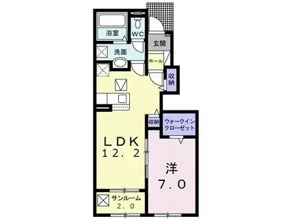 AFCレジデンス・ⅩⅢ(1LDK/1階)の間取り写真